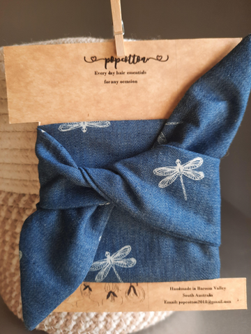 Hairwrap - Denim Dragonfly